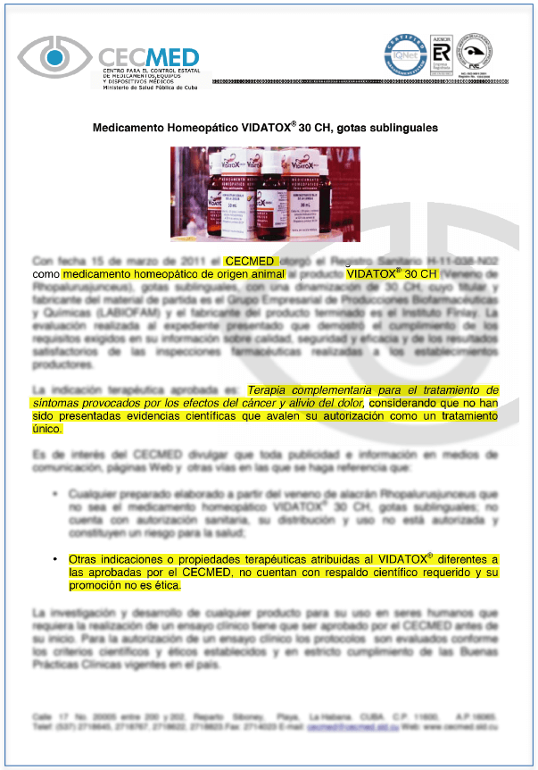 Vidatox 30CH